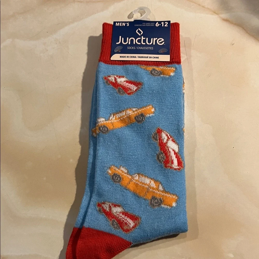 NWT classic & sports cars forest gump Men’s Crew dress socks (Sz 6-12)